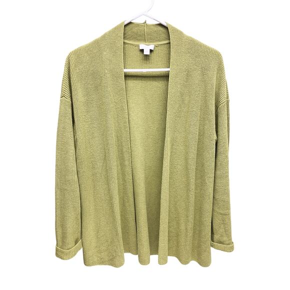 J Jill Green Cotton Blend Cardigan Sweater Size S - Picture 1 of 7